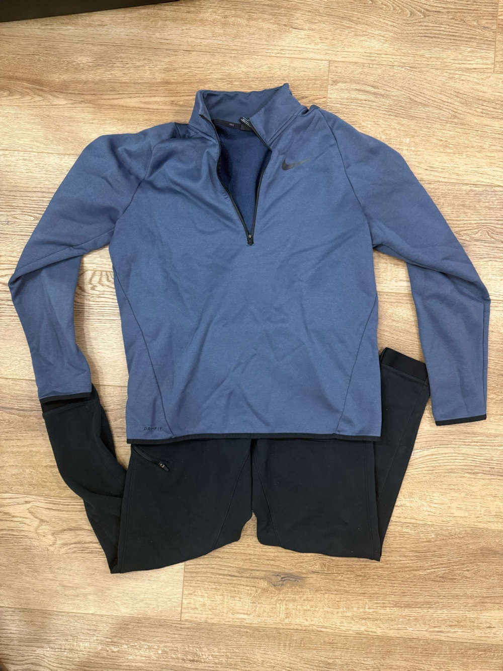Nike Two-Tone Blue and Black Quarter-Zip Performance Jacket